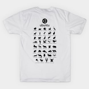 ubuntu releases pets 2023 black edition T-Shirt